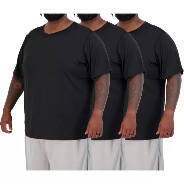 Real Essentials 3 Pack Mens Big ampamp Tall Tech Stretch LongSleeve ampamp ShortSleeve DryFit TShirt 3XT5XTShort Sleeve  Set 8