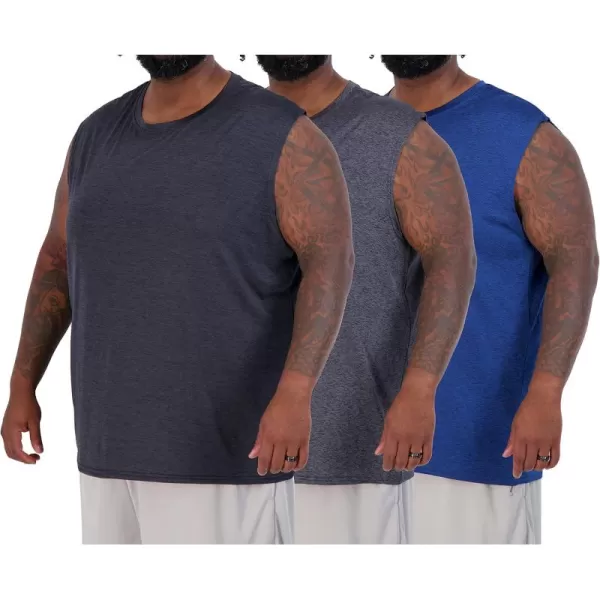 Real Essentials 3 ampamp 5 Pack Mens DryFit Active Muscle Tank Top  Standard and Big ampamp Tall Sizes S5XLTBig  Tall  Set C