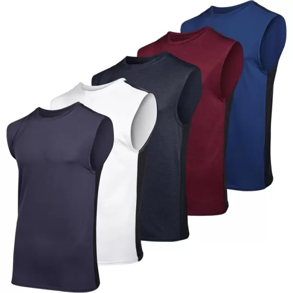 Real Essentials 3 ampamp 5 Pack Mens DryFit Active Muscle Tank Top  Standard and Big ampamp Tall Sizes S5XLTRegular Size  Set G