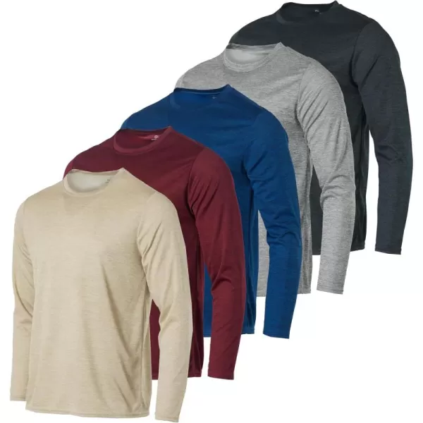 Real Essentials 3 ampamp 5 Pack Mens Mesh Quick Dry Athletic Long Sleeve TShirt UPF SPF UV Sun Available in Big ampamp Tall5 Pack Set 4