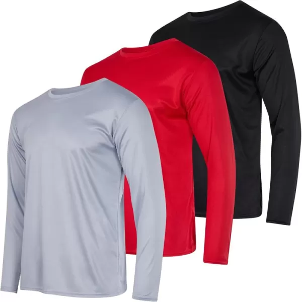 Real Essentials 3 ampamp 5 Pack Mens Mesh Quick Dry Athletic Long Sleeve TShirt UPF SPF UV Sun Available in Big ampamp TallSet 2