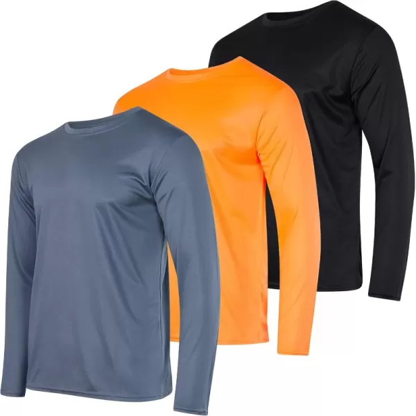 Real Essentials 3 ampamp 5 Pack Mens Mesh Quick Dry Athletic Long Sleeve TShirt UPF SPF UV Sun Available in Big ampamp TallSet 4