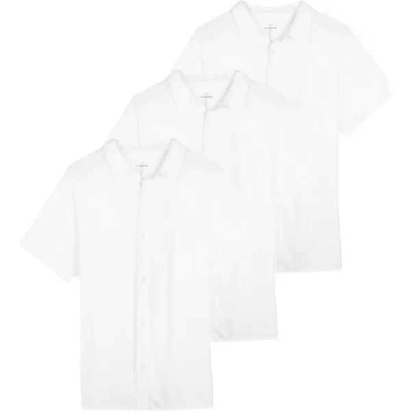 Real Essentials 3Pack Mens Regular Fit Casual Short Sleeve Button Down Shirt Available in Big ampamp TallSet 2