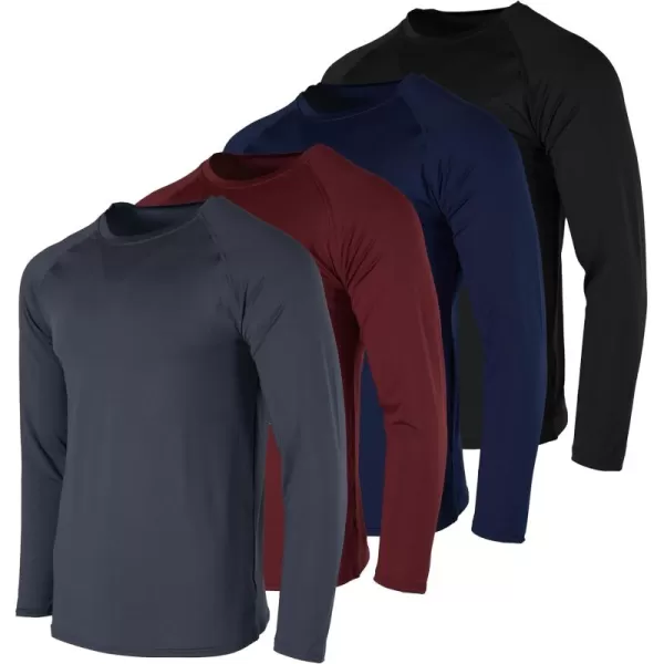 Real Essentials 4 Pack Mens Compression LongSleeve TShirt Athletic Cold Weather Baselayer Available in Big ampamp TallSet G