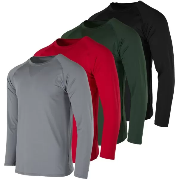 Real Essentials 4 Pack Mens Compression LongSleeve TShirt Athletic Cold Weather Baselayer Available in Big ampamp TallSet H