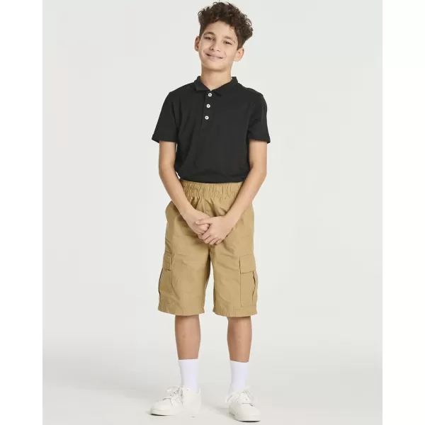 Real Essentials 3 Pack Boys Short Sleeve Jersey Cotton Polo Shirt  Uniform Performance Ages 418Set 2