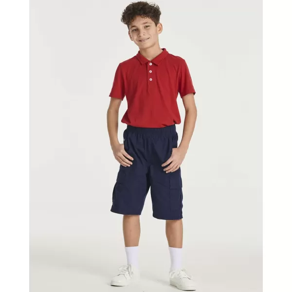 Real Essentials 3 Pack Boys Short Sleeve Jersey Cotton Polo Shirt  Uniform Performance Ages 418Set 3