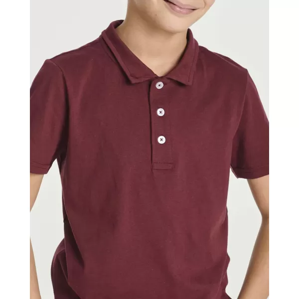 Real Essentials 3 Pack Boys Short Sleeve Jersey Cotton Polo Shirt  Uniform Performance Ages 418Set 7