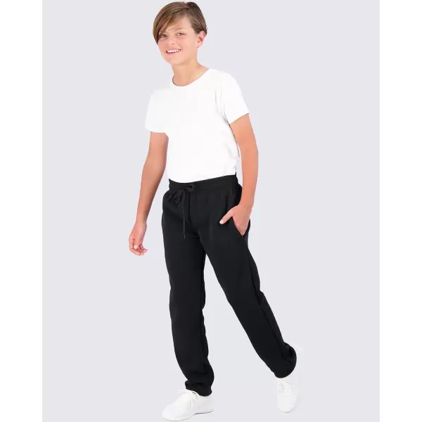 Real Essentials 3 Pack Boys Tech Fleece Open Bottom Sweatpants with PocketsSet 1