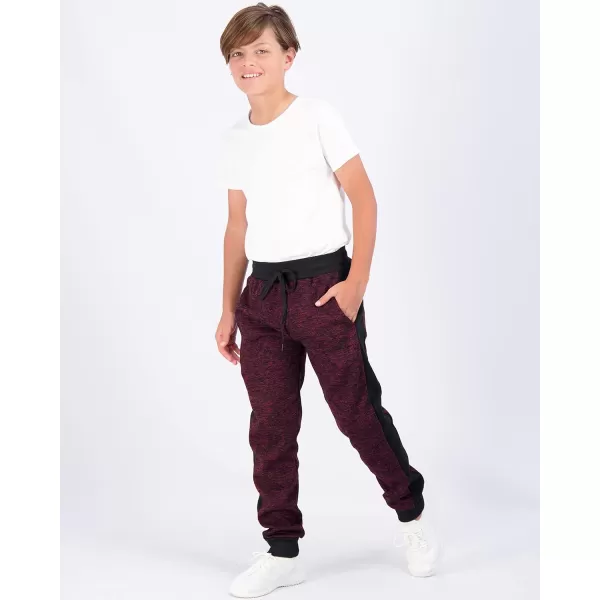 Real Essentials 3 Pack Boys Youth Active Athletic Soft Fleece Jogger SweatpantsSet F