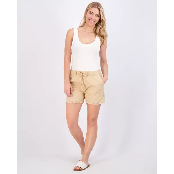 Real Essentials 3 Pack Womens Denim Cutoff Casual Khaki 35 Inseam Shorts  Drawstring Available in Plus SizePlusSize Set 5
