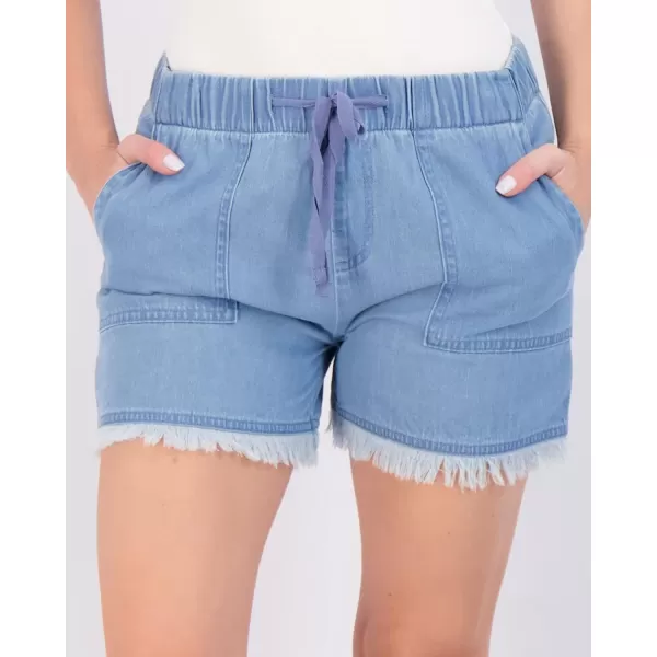 Real Essentials 3 Pack Womens Denim Cutoff Casual Khaki 35 Inseam Shorts  Drawstring Available in Plus SizeStandard Set 6