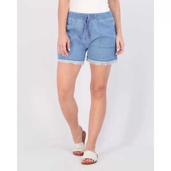 Real Essentials 3 Pack Womens Denim Cutoff Casual Khaki 35 Inseam Shorts  Drawstring Available in Plus SizeStandard Set 6