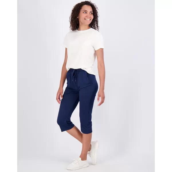 Real Essentials 3Pack Womens Capri Open Bottom Soft Sweatpants with Drawstring Available in Plus SizePlusSize Set 1