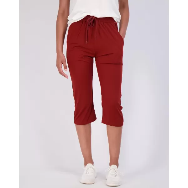 Real Essentials 3Pack Womens Capri Open Bottom Soft Sweatpants with Drawstring Available in Plus SizePlusSize Set 1