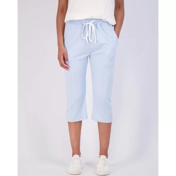 Real Essentials 3Pack Womens Capri Open Bottom Soft Sweatpants with Drawstring Available in Plus SizePlusSize Set 7