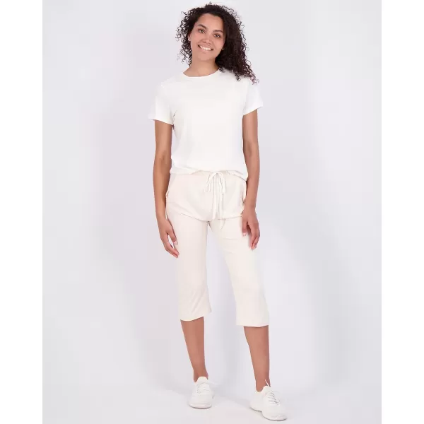 Real Essentials 3Pack Womens Capri Open Bottom Soft Sweatpants with Drawstring Available in Plus SizeStandard Set 4