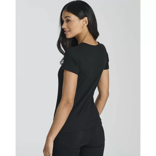 Real Essentials 4 Pack Womens Ribbed Knit Short Sleeve Crew Neck TShirt Available in PlusSet 6