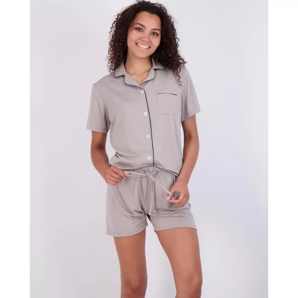 Real Essentials 4 Piece Womens Long amp Short Sleeve Button Down Pajama Set  Ultra Soft Available In Plus SizeShort Sleeve Short Sleeve  Set 2