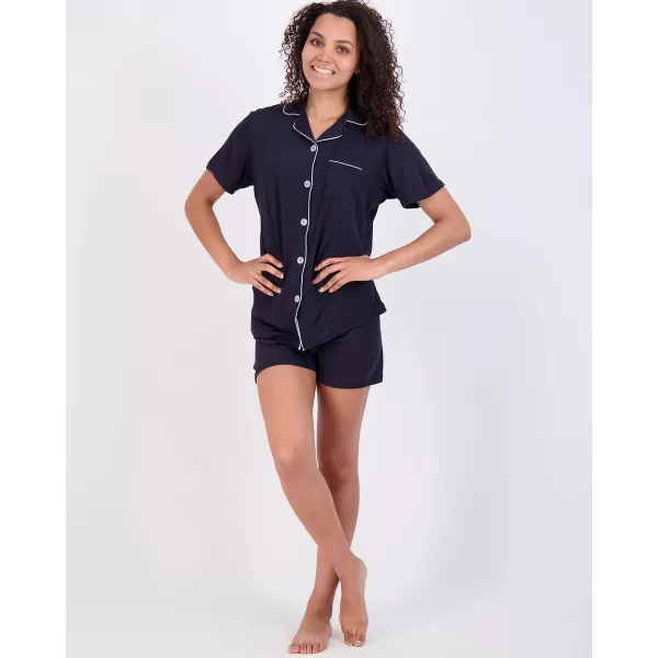 Real Essentials 4 Piece Womens Long amp Short Sleeve Button Down Pajama Set  Ultra Soft Available In Plus SizeShort Sleeve Short Sleeve  Set 7