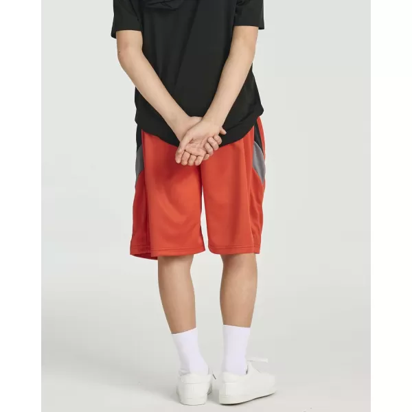 Real Essentials 5 Pack Boys Athletic Basketball Shorts with Pockets  Youth Activewear Ages 418Set 3