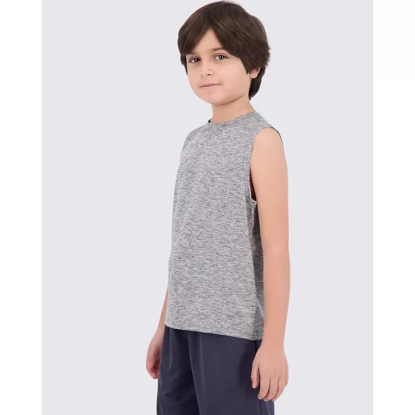 Real Essentials 5 Pack Boys DryFit Active Athletic Performance Tank TopSet 1