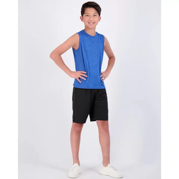 Real Essentials 5 Pack Boys DryFit Active Athletic Performance Tank TopSet 10