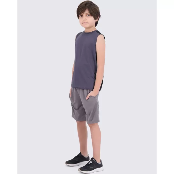 Real Essentials 5 Pack Boys DryFit Active Athletic Performance Tank TopSet 3