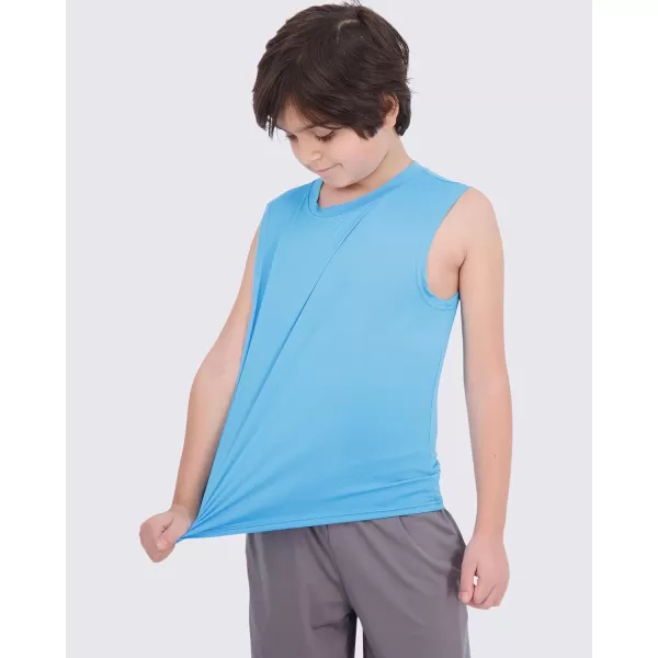 Real Essentials 5 Pack Boys DryFit Active Athletic Performance Tank TopSet 5