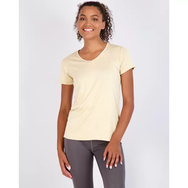 Real Essentials 5 Pack Womens Short Sleeve VNeck Activewear TShirt DryFit Wicking Yoga Top Available in PlusPlus Size Set 14