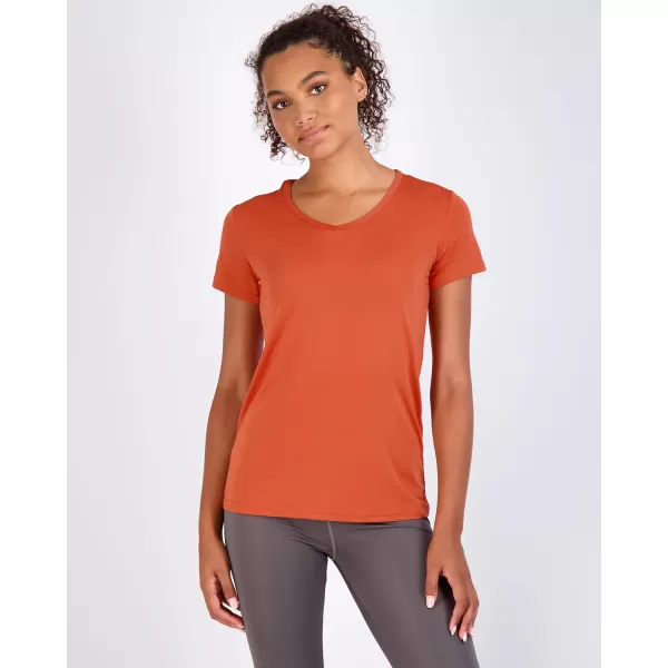 Real Essentials 5 Pack Womens Short Sleeve VNeck Activewear TShirt DryFit Wicking Yoga Top Available in PlusRegular Size Set 12