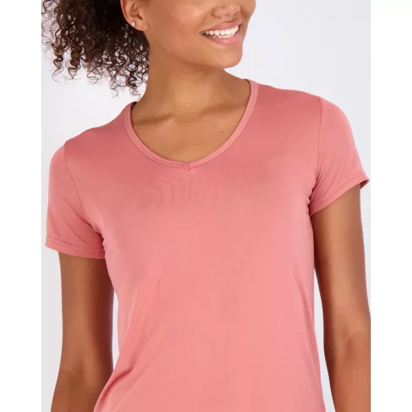 Real Essentials 5 Pack Womens Short Sleeve VNeck Activewear TShirt DryFit Wicking Yoga Top Available in PlusRegular Size Set 12