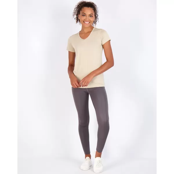 Real Essentials 5 Pack Womens Short Sleeve VNeck Activewear TShirt DryFit Wicking Yoga Top Available in PlusRegular Size Set 12