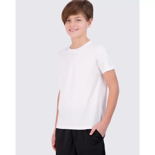 Real Essentials 5 Pack Youth Mesh Moisture Wicking Active Athletic Performance ShortSleeve TShirt Boys amp GirlsSet B