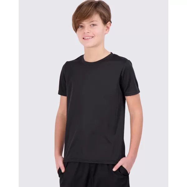 Real Essentials 5 Pack Youth Mesh Moisture Wicking Active Athletic Performance ShortSleeve TShirt Boys amp GirlsSet C