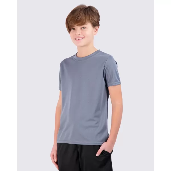 Real Essentials 5 Pack Youth Mesh Moisture Wicking Active Athletic Performance ShortSleeve TShirt Boys amp GirlsSet G