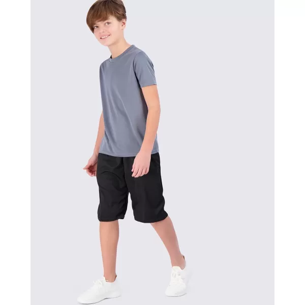 Real Essentials 5 Pack Youth Mesh Moisture Wicking Active Athletic Performance ShortSleeve TShirt Boys amp GirlsSet G