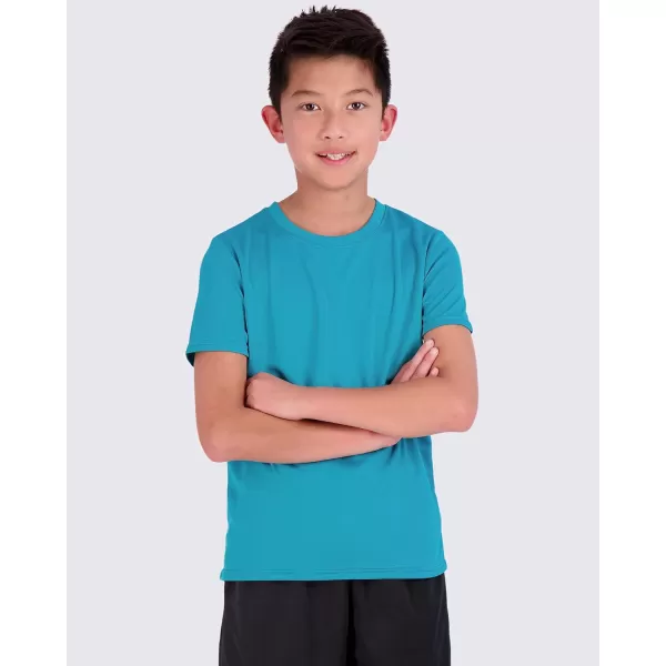 Real Essentials 5 Pack Youth Mesh Moisture Wicking Active Athletic Performance ShortSleeve TShirt Boys amp GirlsSet L