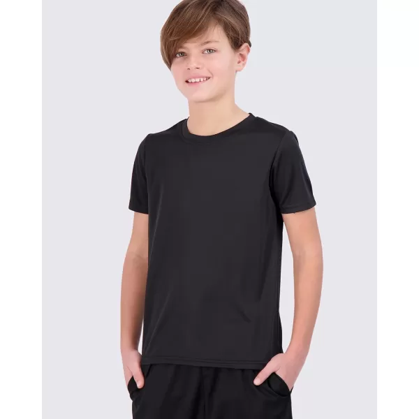 Real Essentials 5 Pack Youth Mesh Moisture Wicking Active Athletic Performance ShortSleeve TShirt Boys amp GirlsSet a