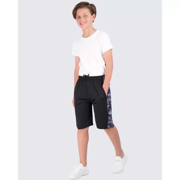 Real Essentials 5Pack Youth DryFit Active Athletic Basketball Gym Shorts with Pockets Boys amp GirlsSet H