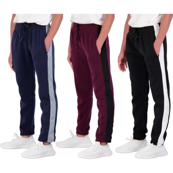 Real Essentials 3 Pack Boys Tech Fleece Open Bottom Sweatpants with PocketsSet 8