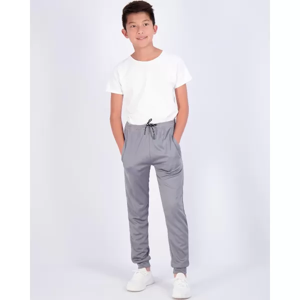 Real Essentials 3 Pack Boys Mesh Active Athletic Casual Jogger Sweatpants with PocketsSet 2