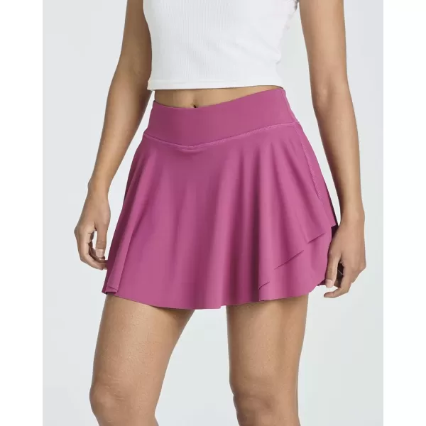 Real Essentials 3 Pack Womens 14 Layered Ruffle Flowy Tennis Golf Skorts Pockets Pleated Mini Skirt Athletic Liner ShortsSet 2