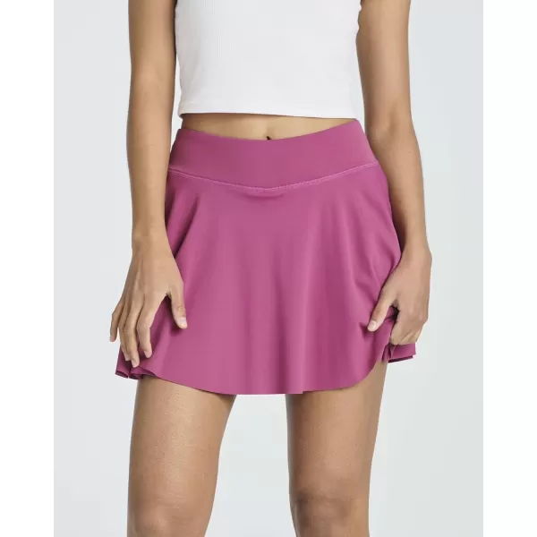 Real Essentials 3 Pack Womens 14 Layered Ruffle Flowy Tennis Golf Skorts Pockets Pleated Mini Skirt Athletic Liner ShortsSet 2