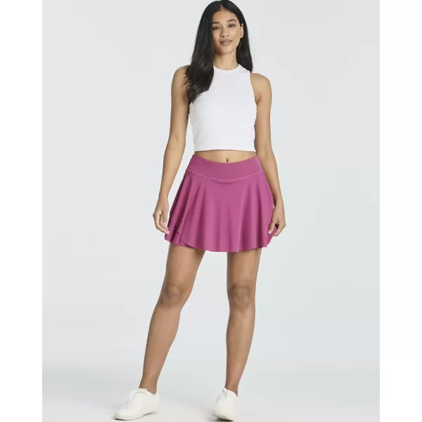 Real Essentials 3 Pack Womens 14 Layered Ruffle Flowy Tennis Golf Skorts Pockets Pleated Mini Skirt Athletic Liner ShortsSet 2