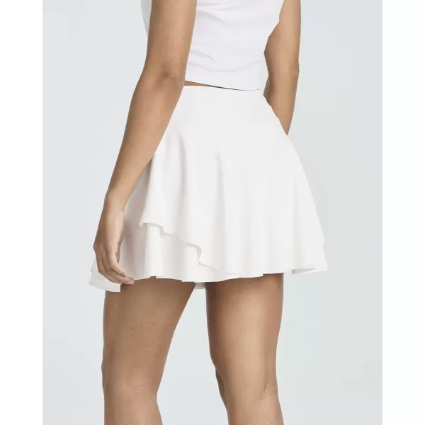 Real Essentials 3 Pack Womens 14 Layered Ruffle Flowy Tennis Golf Skorts Pockets Pleated Mini Skirt Athletic Liner ShortsSet 5