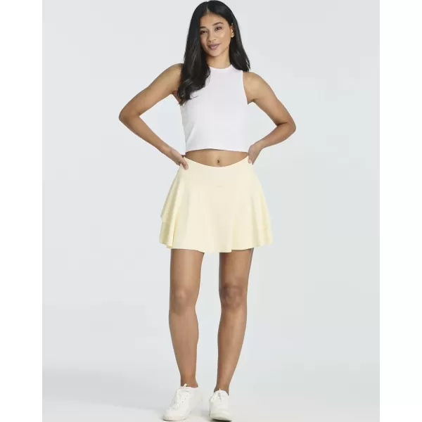Real Essentials 3 Pack Womens 14 Layered Ruffle Flowy Tennis Golf Skorts Pockets Pleated Mini Skirt Athletic Liner ShortsSet 6