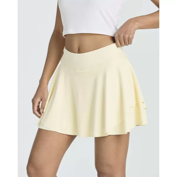 Real Essentials 3 Pack Womens 14 Layered Ruffle Flowy Tennis Golf Skorts Pockets Pleated Mini Skirt Athletic Liner ShortsSet 6