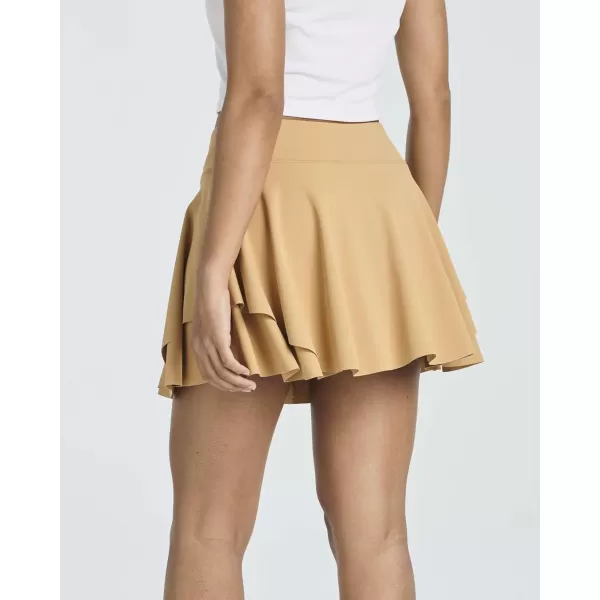 Real Essentials 3 Pack Womens 14 Layered Ruffle Flowy Tennis Golf Skorts Pockets Pleated Mini Skirt Athletic Liner ShortsSet 6