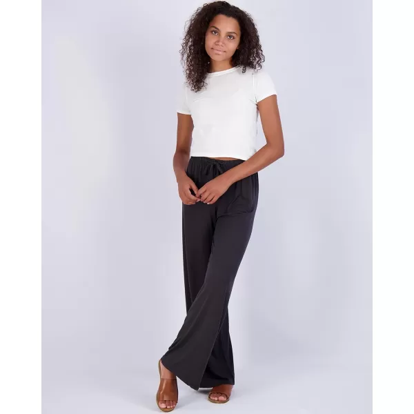 Real Essentials 3 Pack Womens Wide Leg Palazzo Lounge Pants Drawstring  Loose Casual Pajama Pants Available In PlusRegular Set 3